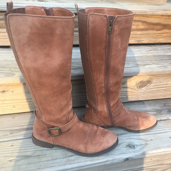 Lucky Brand Shoes - Lucky Brand Tall Light Leather Riding Boots Zip Up